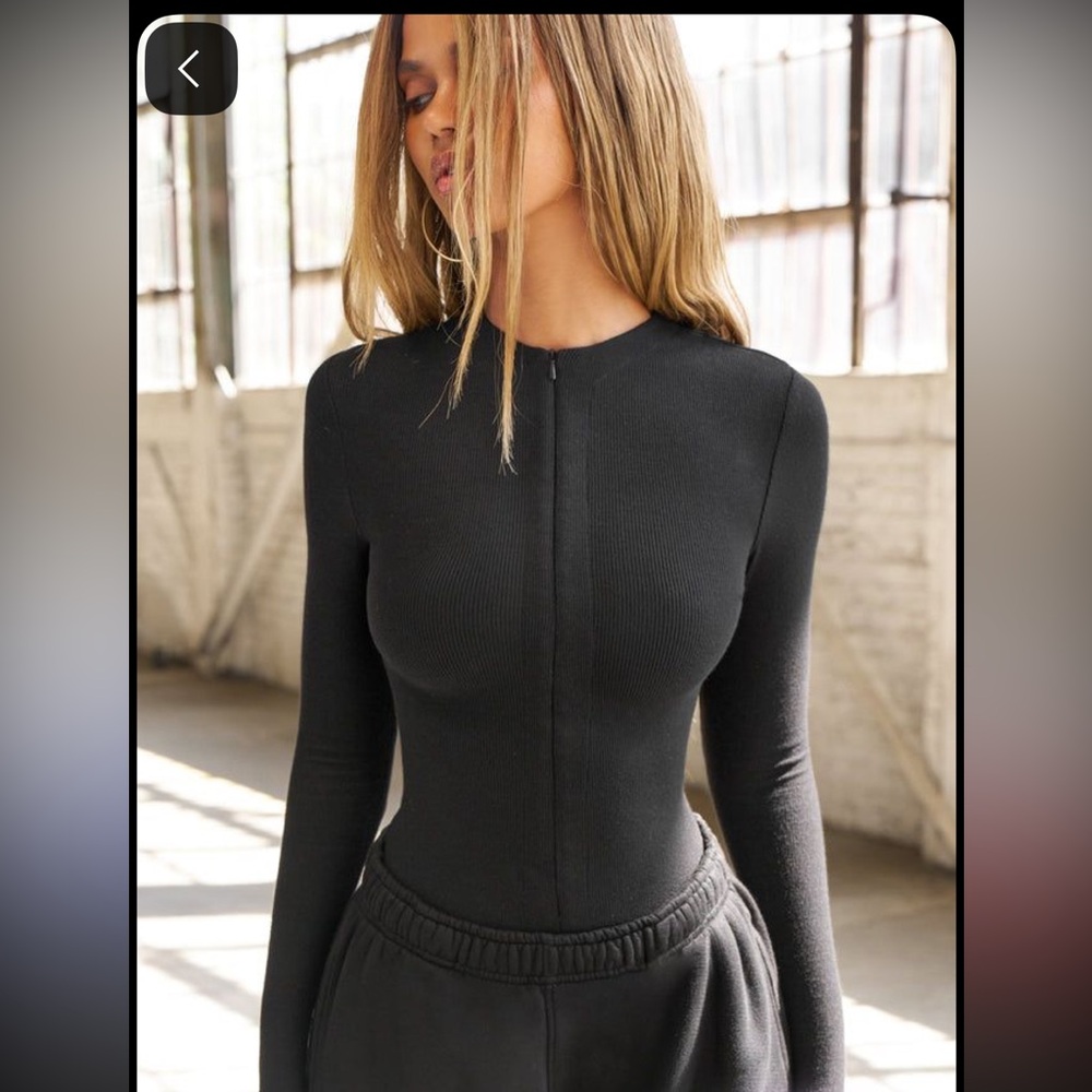 Joah Brown Charcoal Ribbed Top